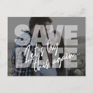 Neues Datum Hochzeit versuchen Sie dieses erneut r Ankündigungspostkarte