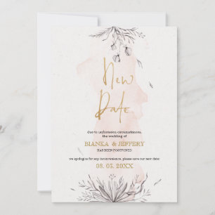 Neues Datum, Schwarz und Rosa Blume Ankündigung