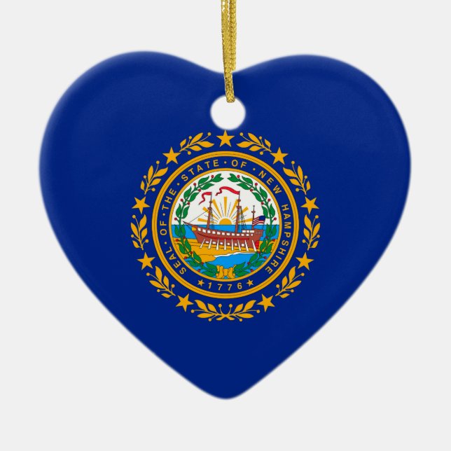 Neues Design der Hampshire State Flag Keramik Ornament (Vorne)