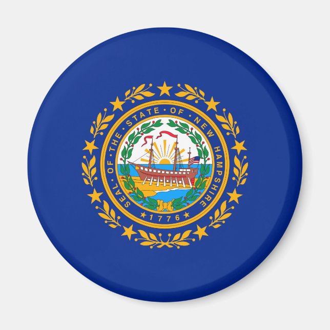 Neues Design der Hampshire State Flag Magnet (Vorne)