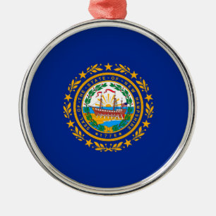 Neues Design der Hampshire State Flag Silbernes Ornament