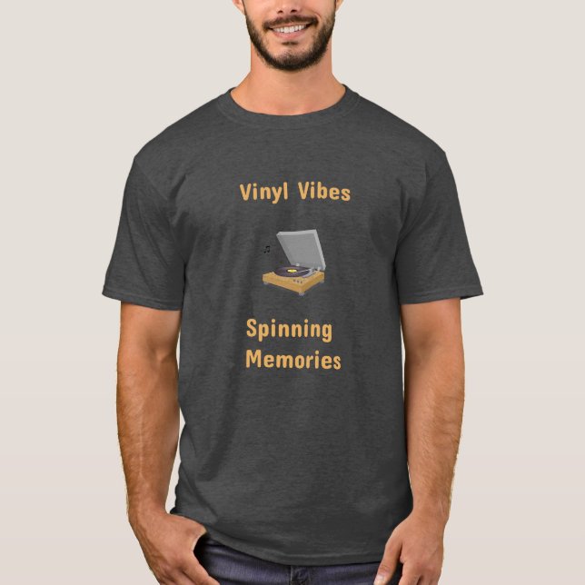 Neues Design, Retro Vinyl Record Tee Shirt. (Vorderseite)