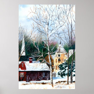 Neues England Winter Church Poster