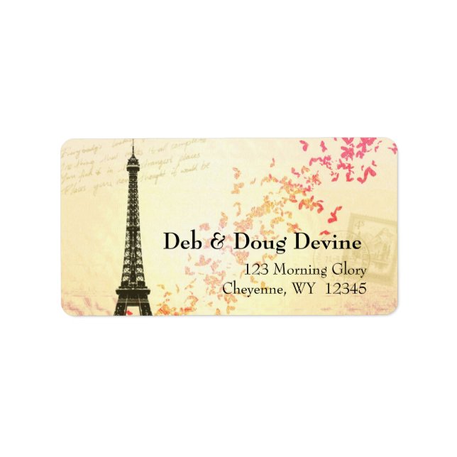 Neues Etikett für den Eiffelturm-Designer Adressaufkleber (Vorne)