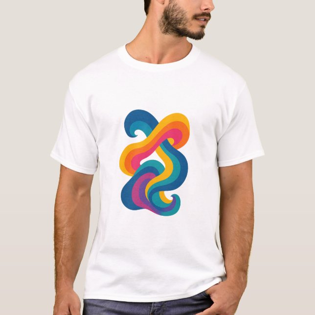 Neues farbenprächtiges abstraktes Design T-Shirt (Vorderseite)