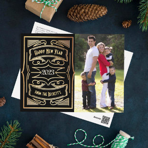 Neues Foto der 1920er Jahre mit Typografie Feiertagspostkarte