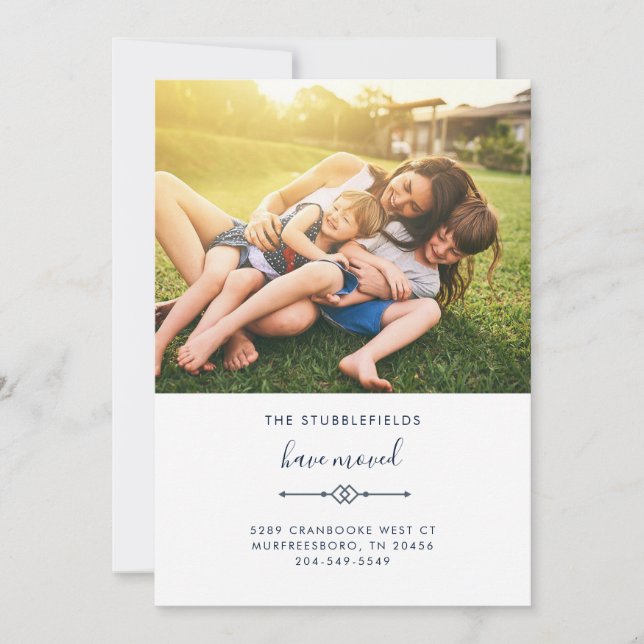 Neues Foto für die neue Adresse Ankündigung (Vorderseite)