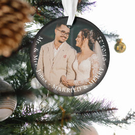 Neues Foto "Verheiratet & Merry" 1. Weihnachtsfest Ornament