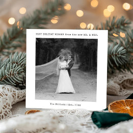 Neues Foto von Mr. und Mrs. Black/White Schreibmas Feiertagskarte