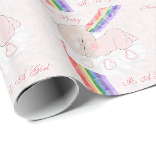 Neues Geborenes Baby Girl Geschenkpapier