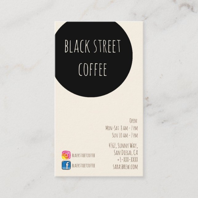 neues Gebräucafé coffeeshop Visitenkarte (Vorderseite)