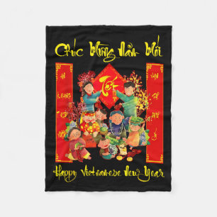 Neues glückliches vietnamesisches Chuc Mung Nam Fleecedecke