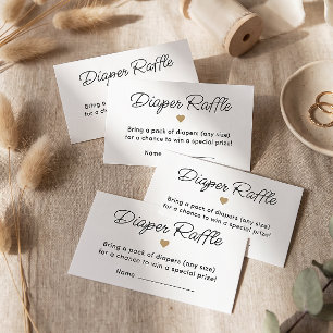 Neues Gold Baby Dusche Windeln Raffle Ticket Begleitkarte