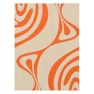Neues Groove Abstrakt Trippy Retro Muster Orange Tischdecke