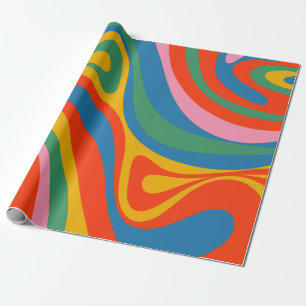 Neues Groove Retro Trippy Abstraktes Muster Geschenkpapier