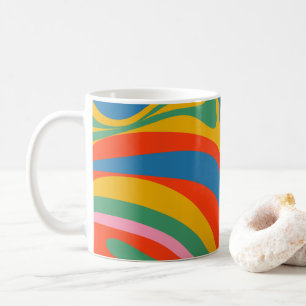 Neues Groove Retro Trippy Abstraktes Muster Kaffeetasse
