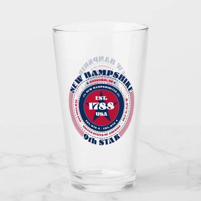 Neues Hampshire Circular Typografy Design Glas (Vorderseite)