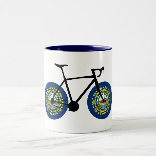 Neues Hampshire Flag Cycling Zweifarbige Tasse (Mittel)