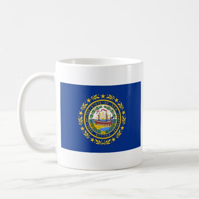 Neues Hampshire-Flag + Map-Tasse Tasse (Links)