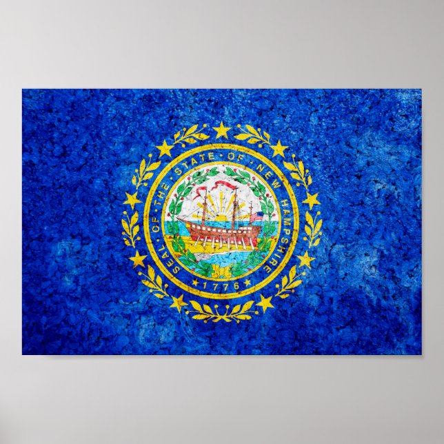 Neues Hampshire State Flag Poster (Vorne)