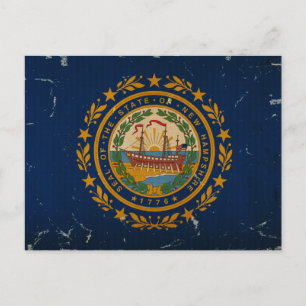 Neues Hampshire State Flag VINTAG Postkarte