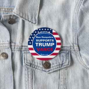 Neues Hampshire UNTERSTÜTZT TRUMP VANCE Button