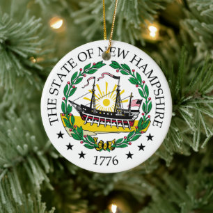 Neues Hampshire-Zeichen Keramik Ornament
