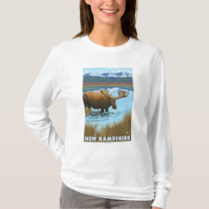 Neues HampshireMoose, das im See trinkt T-Shirt