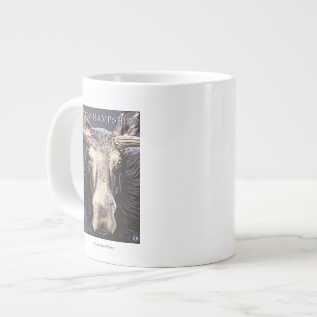 Neues HampshireMoose herauf nahes Jumbo-Tasse (Vorderseite Links)