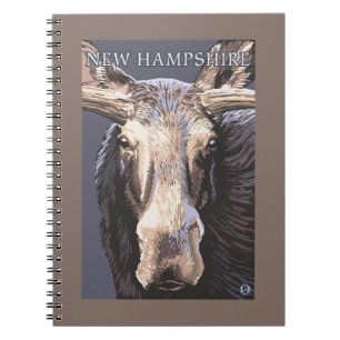 Neues HampshireMoose herauf nahes Notizblock
