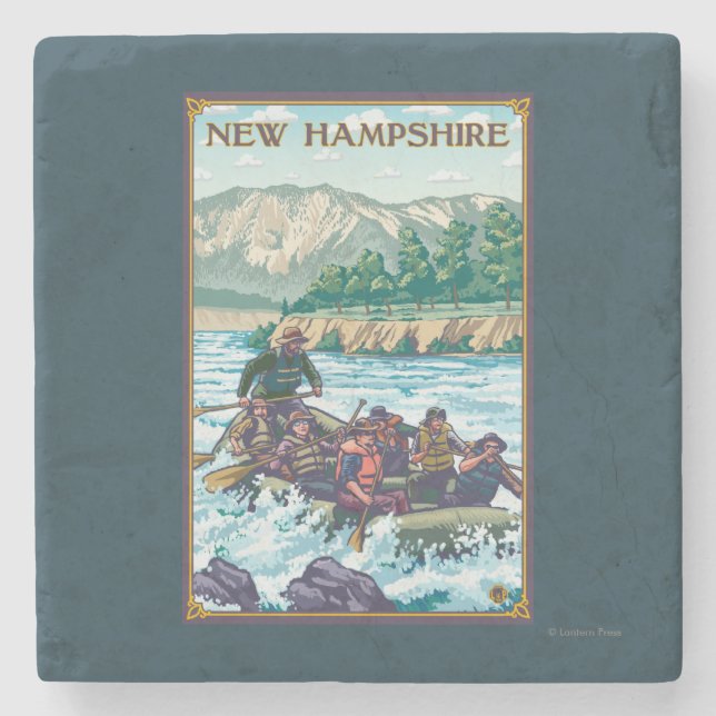 Neues HampshireRiver, das Szene flößt Steinuntersetzer (Vorderseite)