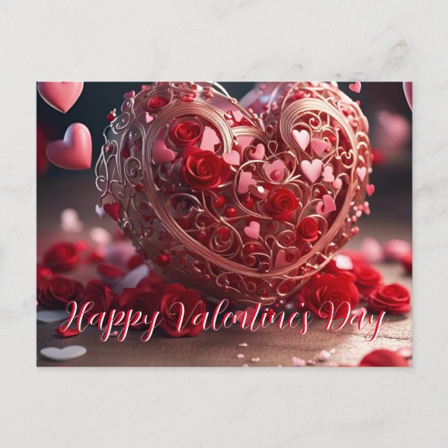 Neues Happy Valentine's Day Hearts Postkarte (Vorderseite)