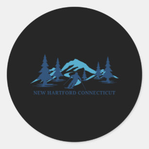 Neues Hartford Connecticut Skigebiet Skifahren Ski Runder Aufkleber