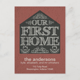 Neues Haus-Adressen-Mitteilungs-Tafel Ankündigungspostkarte