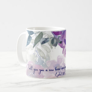 Neues Herz, neuer Geist. Aquarellblumen Christlich Kaffeetasse