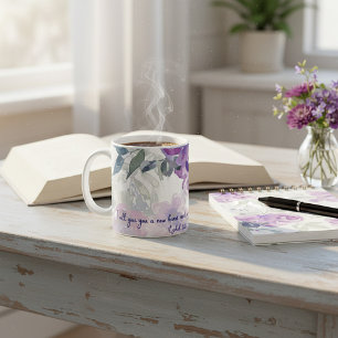 Neues Herz, neuer Geist. Wasserfarbe floral christ Kaffeetasse