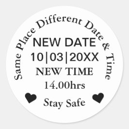 Neues Hochzeitdatum Runder Aufkleber