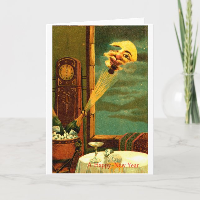 Neues Jahr 1908 Champagne Feiertagskarte (Vorderseite)