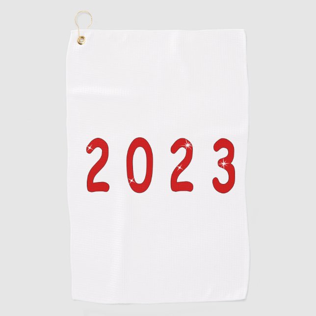 Neues Jahr, 2023, Nummer 2023, Geschenk für ein ne Golfhandtuch (Vorderseite)