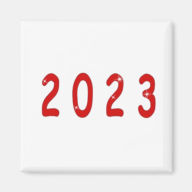 Neues Jahr, 2023, Nummer 2023, Geschenk für ein ne Magnet (Vorne)