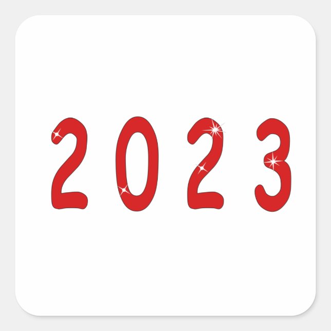 Neues Jahr, 2023, Nummer 2023, Geschenk für ein ne Quadratischer Aufkleber (Vorderseite)