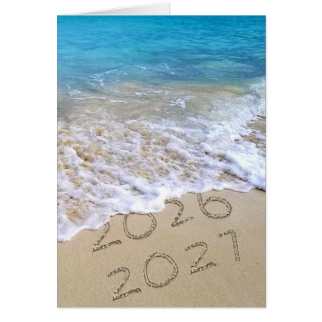 Neues Jahr 2025 Beach Sign mit Ocean Surf (Vorne)