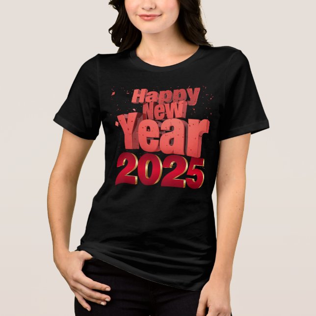 Neues Jahr 2025 Tri-Blend Shirt (Vorderseite)