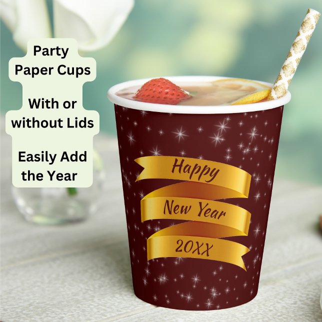 Neues Jahr 20xx Gold Band hinzufügen Pappbecher (Von Creator hochgeladen)