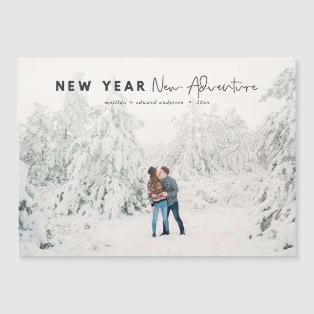 Neues Jahr Abenteuer Foto Urlaub Magnetkarte (Vorderseite)