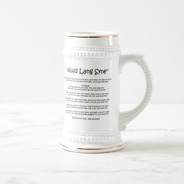 Neues Jahr "alter Lang Syne" Stein Bierglas (Rechts)