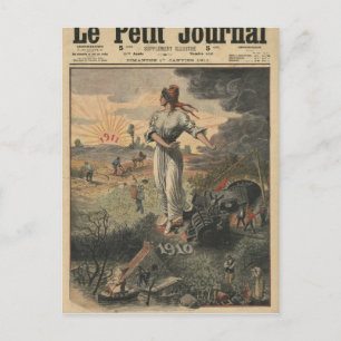 Neues Jahr, Frankreich hofft für bessere Tage Feiertagspostkarte