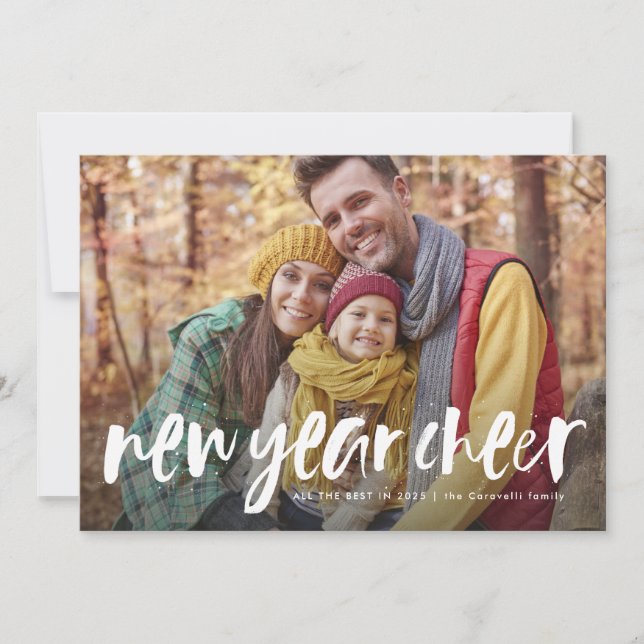 Neues Jahr fröhlich spielerisch funky Schreibkarte (Vorderseite)