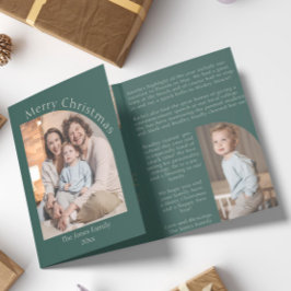 Neues Jahr für grüne, moderne Bögen im Jahr der Üb Dreifach Gefaltete Urlaubskarte