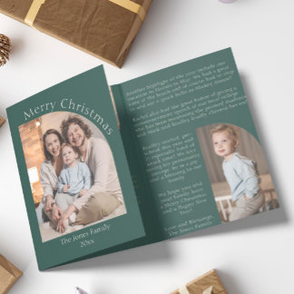 Neues Jahr für grüne, moderne Bögen im Jahr der Üb Dreifach Gefaltete Urlaubskarte